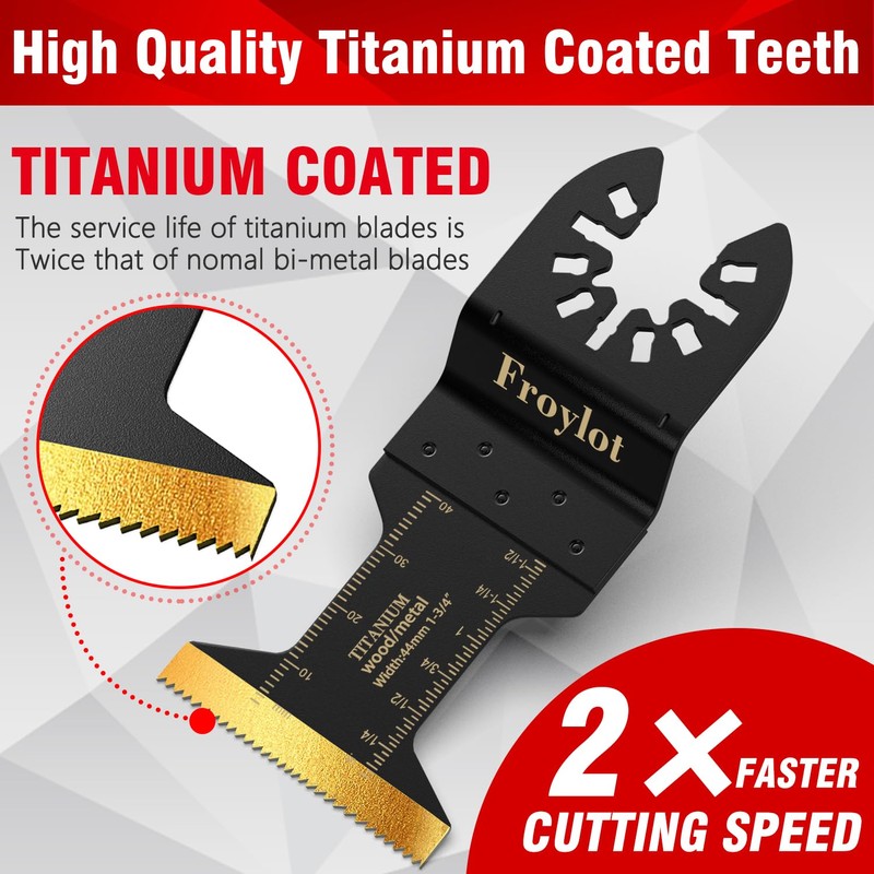 49pcs Titanium Oscillating Tool Blades High-Carbon Steel Multitool Blades, Universal