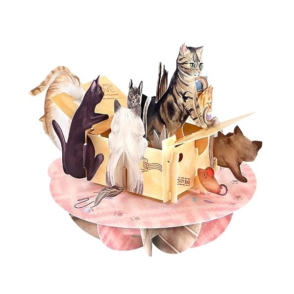 Santoro Pirouette, 3D Pop Up Greeting Card - Purrrfect Parcel