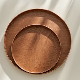 Decoview Natural Round Wood Tray, Half Moon / 데코뷰 내츄럴 원형 우드트레이, 반달