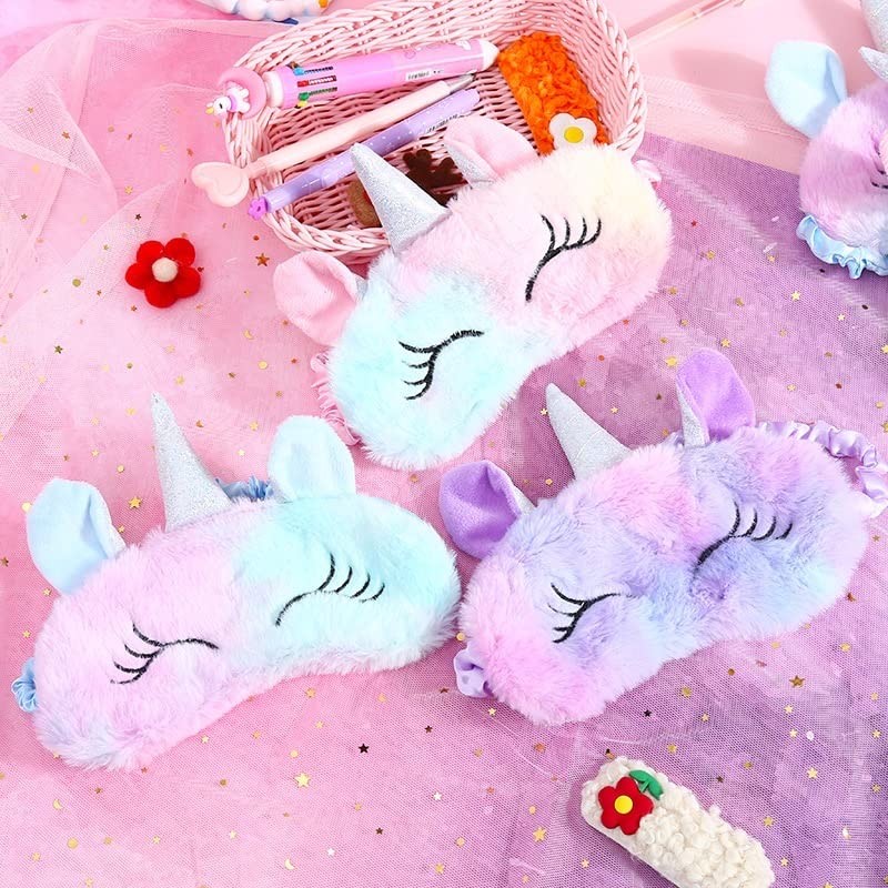 J26 Unicorn Plush Sleeping Mask Rainbow Sleeping Mask Eye Mask