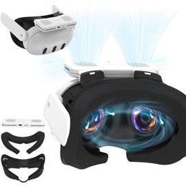 Face Cover Plus with Radiator for Meta/Oculus Quest 2 Accessories,Lycra Surface Comfortable repalcement for Oculus Quest 2 Face Cover, Compatible with Quest 2 Fan Cooler Fogger (Quest 3 Face Cover)