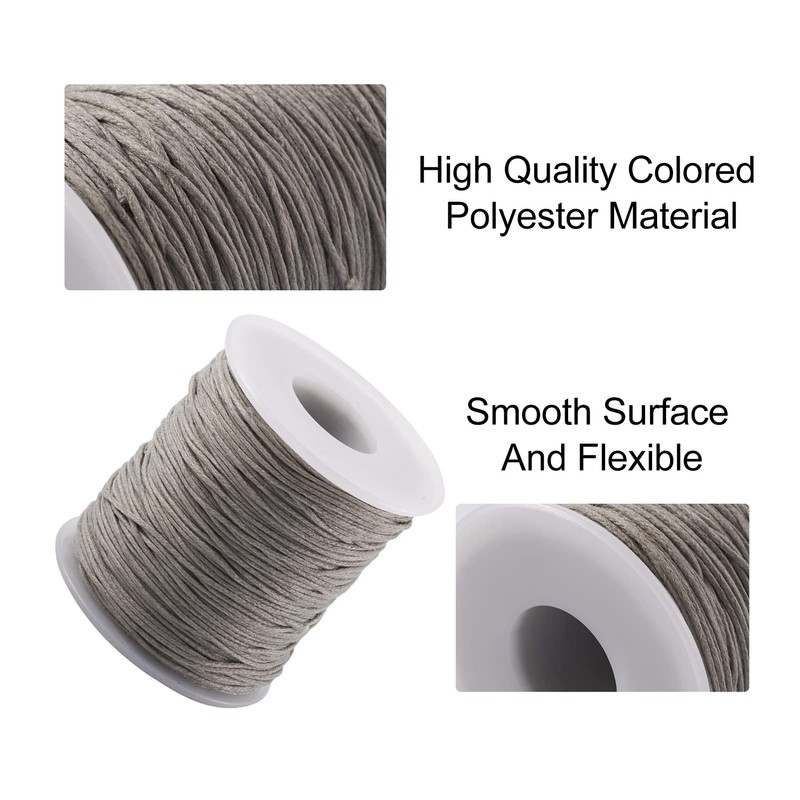 PandaHall 100 Yards/Roll Braided Cotton Cord 1mm Waxed Cotton Cord