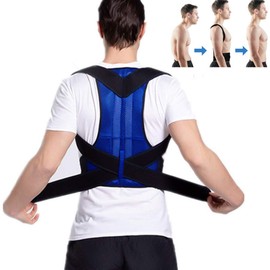 QSFH Adjustable Adult Corset Back Posture Corrector Spine Support Belt for Shoulder Lumbar Brace Improve Posture Posture Correction for Men WomenBlue-XL