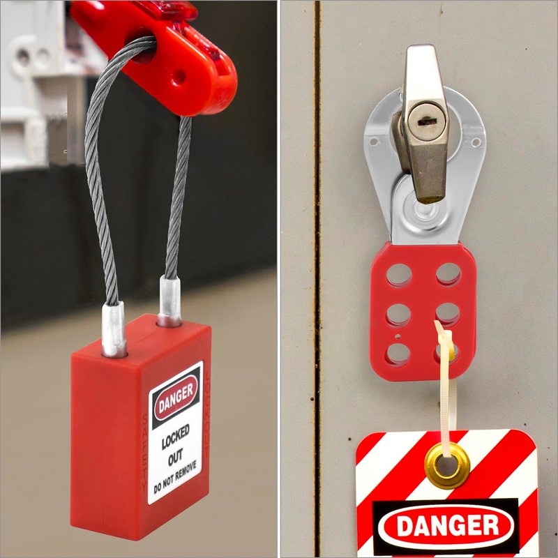 QWORK Lock Out Tag Out Hasp and Lockout Tagout Steel