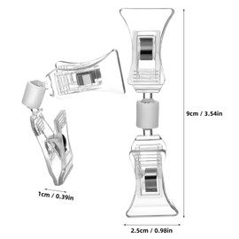 TOPPERFUN 20Pcs Double Sided Sign Clip, Transparent Rotatable Label Holder, Double End Mini Signs Display Tags, Plastic Promotion Clips Stand Merchandise Holder, Product Sign Display Labels for Label