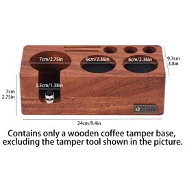 Espresso Tamping Station(58MM) Walnut wood,Espresso Coffee Anti-pressure Pad Stand, Espresso Organizer & Portafilter Holder,Coffee Station Organizer for Countertop