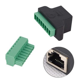 COVVY RJ45 Screw Terminal Adapter, CCTV/DVR Ethernet Connector RJ45 Female Jack to 8 Pin Screw RJ45 Connector (2PCS)