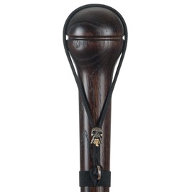 Asterom Handmade Walking Stick for Men - Solid Hardwood Carved Cane with Unique Paracord Skull Strap (Nutcracker)