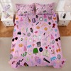 BELVED MIME Girls Pink Pop Music Theme Comforter Set Queen