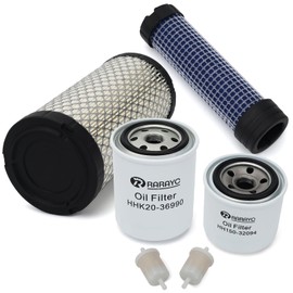 RARAYC Filter Maintenance Kit HH150-32430 K1211-82320 12581-43012 HHK20-36990 Air/Fuel/Oil/Hyd Compatible with Kubota BX22 BX23 BX24 BX25 BX25DLB BX2200 BX2230 BX2350 BX2360 BX2370 Oil Change Kit