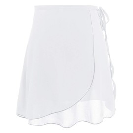 Lovdaswi Women Chiffon Wrap Ballet Dance Skirt White