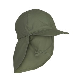 Mikk-line Sun Hat Baby UV Protection 50+, Hat with Neck Protection for Boys and Girls, Breathable Peaked Cap, Children, Adjustable Sun Hat for Outdoor, Garden and Beach, Dusty Olive, 47
