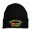 Beanie with Embroidered Desert Storm Veteran Black Patch