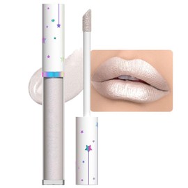 evpct 1Pcs Floral White Metallic Shimmer Glitter Lip Gloss Liquid Lipstick Long Lasting Waterproof 24, Glitter Pearlescent Metallic Sparkly Liquid Lipsticks Lip Stains Makeup Set for Women 11