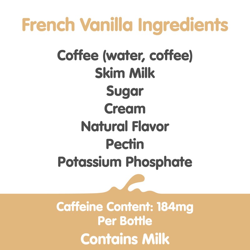 Dunkin' French Vanilla Iced Coffee Bottles, 13.7 fl oz, 12