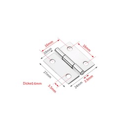 Pack of 12 Hinges Foldable, 27 mm × 24 mm Stainless Steel Hinge Piano Hinge Hinges Small Hinge for Doors Windows Cabinets with 48 Screws