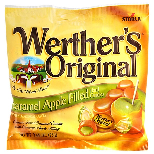 Werthers Caramel Apple Filled Hard Candies (2.65 Oz) 6 Bags - SET OF 3
