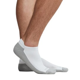 Rhone C.O.R. Ankle Socks for Men - Performance Cushioning, Moisture-Wicking, Blister Prevention (White, Large)