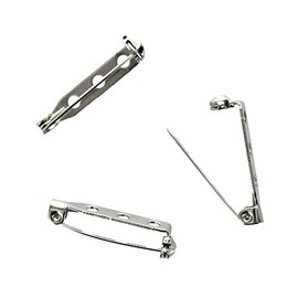 HBC 1 Inch Brooch Pin Backs, Glue, Sew on Bar Pins - 24 Pack