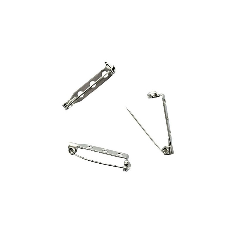 HBC 1 Inch Brooch Pin Backs, Glue, Sew on Bar