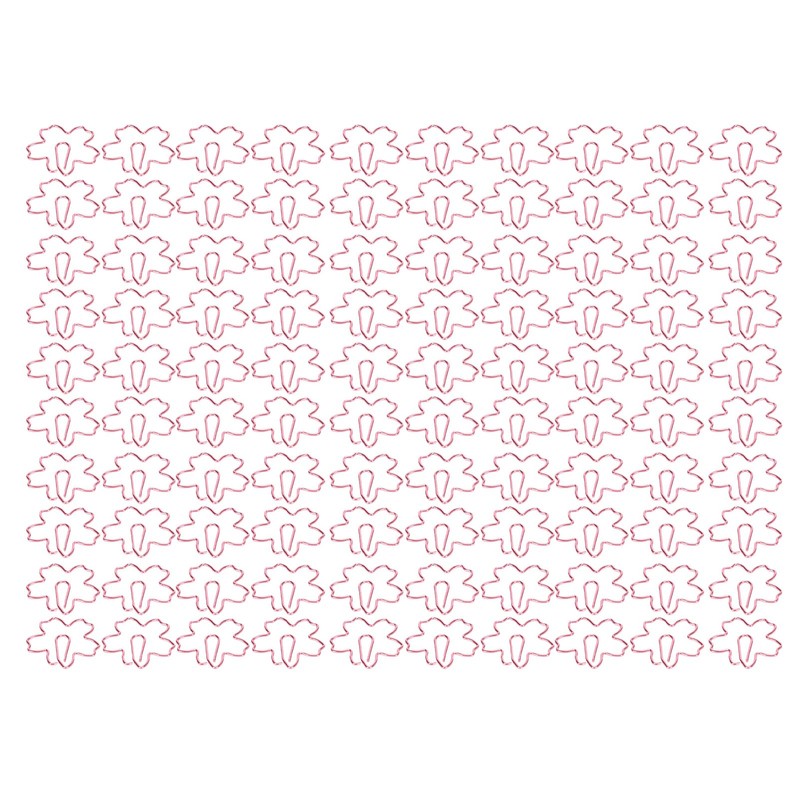 100pcs Sakura Shape Paper Clips Increased Slip Resistance Plating Process
