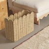 Paper Rope Magazine Holder with Scalloped Edge – Handwoven Floor