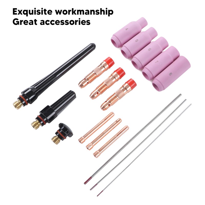 17Pcs TIG Welding Set ABS Argon Arc Welding Torch Glass