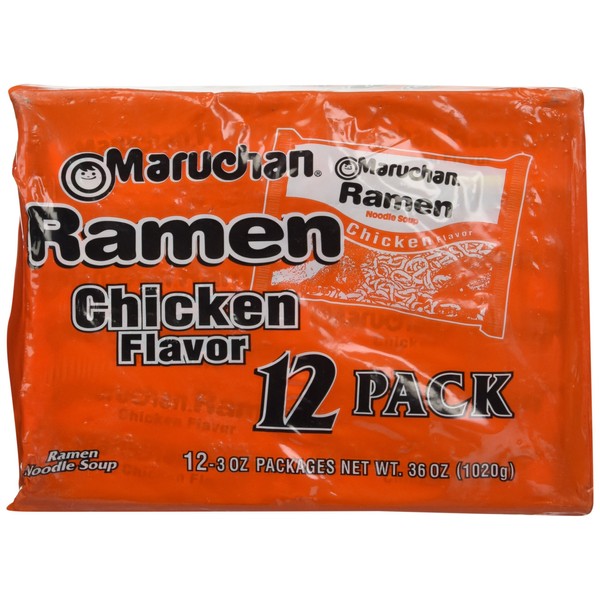 Maruchan, Instant Lunch, Chicken Ramen Noodle, Baby Pack, 12 Count, 36oz Box (Pack of 2)