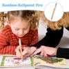 100 Bamboo Pens Bulk Wooden Retractable Ballpoint Pen Black Ink