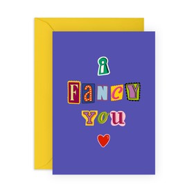Love Card for Him, Her - I Fancy You - Fun & Quirky Romantic Card for Anniversary and Valentine’s Day for Boyfriend, Girlfriend, Spouse, Partner, Wife, Husband - Comes with Fun Stickers