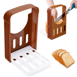 Liroyal Bread Slicer Bread Cutting Guide Folding Hanging Space Saving Plastic 4 Thickness Adjustable Functions 2mm 4mm 6mm 8mm Antibacterial Time-Saving Easy Operation Slicing Evenly Slice Out Door