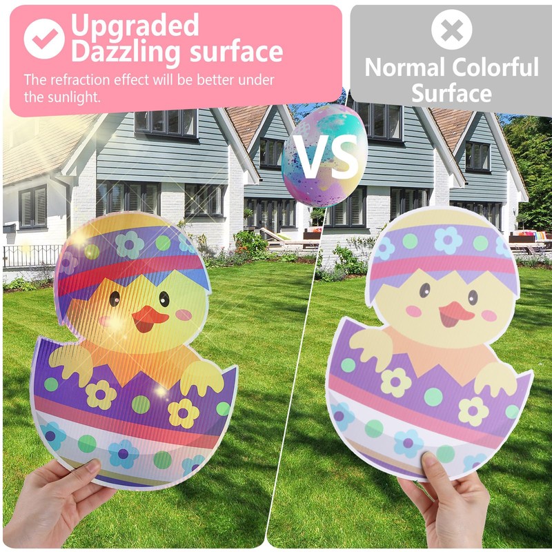 Hianjoo Outdoor Easter Yard Decorations, 6 Pack Large Dazzling Easter