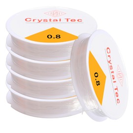 5 Rolls Clear Bracelet String 0.8mm Elastic String Bracelet Elastic Elastic Thread Bracelet Elastic Cord,for Jewellery Making DIY Bracelets, Crafts,Necklaces,Decorations