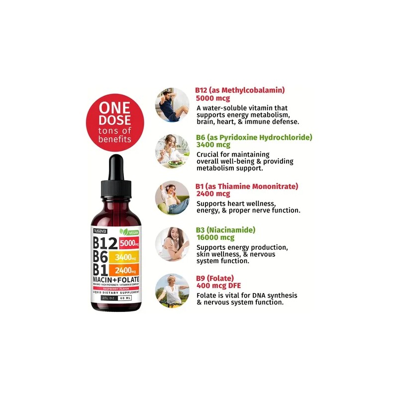Nusava Complejo De Vitamina B12 Liquido Hecho En Usa