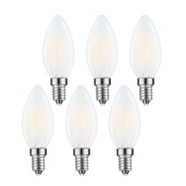 Lamsky E14 LED Bulb European Base 4W LED Chandelier Light Bulbs Dimmable 40W Equivalent,110V 4000K Neutral White,Frosted Glass Decorative Bulb,6 Pack