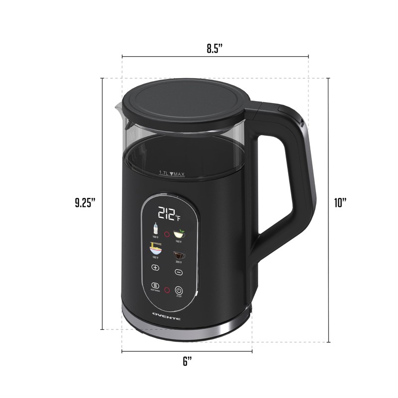 OVENTE Electric Kettle 1500W Fast Boiling Water Heater with 1.7L