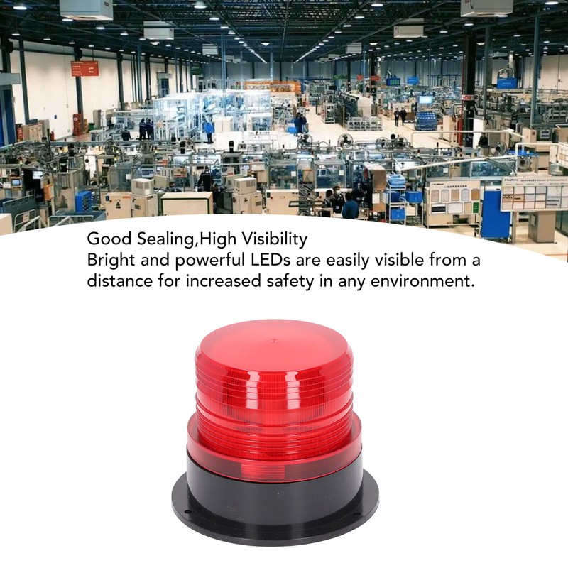 Round Red Warning Light Industrial Emergency LED Rotating Strobe Beacon