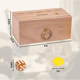Wooden Coin Drop Game,Drawer Design,Penny Game with Dice and Plastic Coins,Classic Board Games