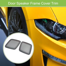 ACROPIX Rear Door Speaker Frame Cover Trim Car Audio Stereo Horn Speaker Grille Interior Decor Accessories Fit for Ford for Mustang Mach-E 21-23 Stainless Steel Titanium Tone - Pack of 2