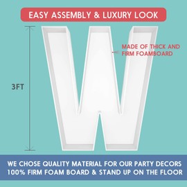 3FT Tall Mosaic Balloon Frame Big Marquee Light Up Letters DIY Kit for Birthday Party Wedding Backdrop Decor W Pre-Cut Foam Board