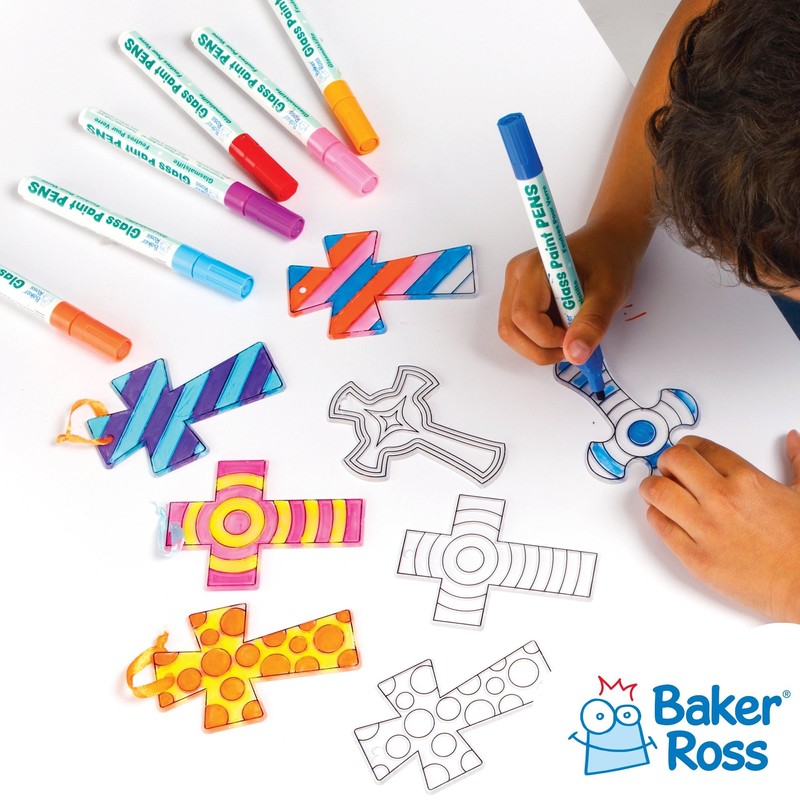 Baker Ross AX789 Cross Suncatcher Decorations - Pack of 10,