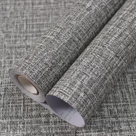 WADILE Papel tapiz de despegar y pegar, 15.7 x 393.0 pulgadas, papel de contacto de tela de zacate para gabinetes/encimeras, impermeable, papel de pared para tirar y pegar para recámara, papel pintado autoadhesivo con textura
