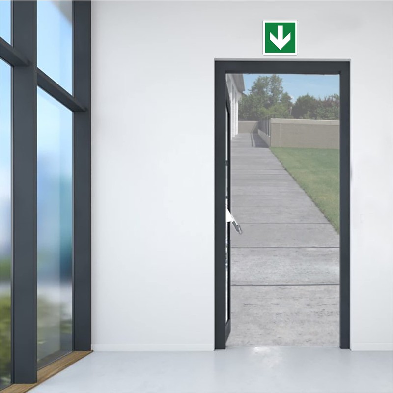 pubblimania Emergency Exit Arrow Sticker PVC Heavy Duty Outdoor Indoor