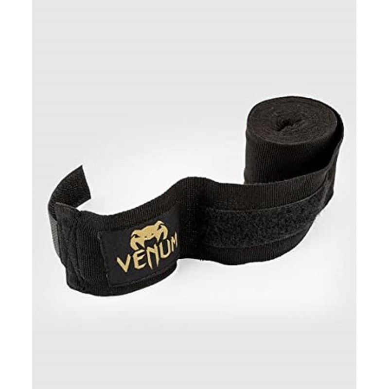 VENUM Kontact, Bendaggi da Boxe Unisex, Nero/Oro, 4 m