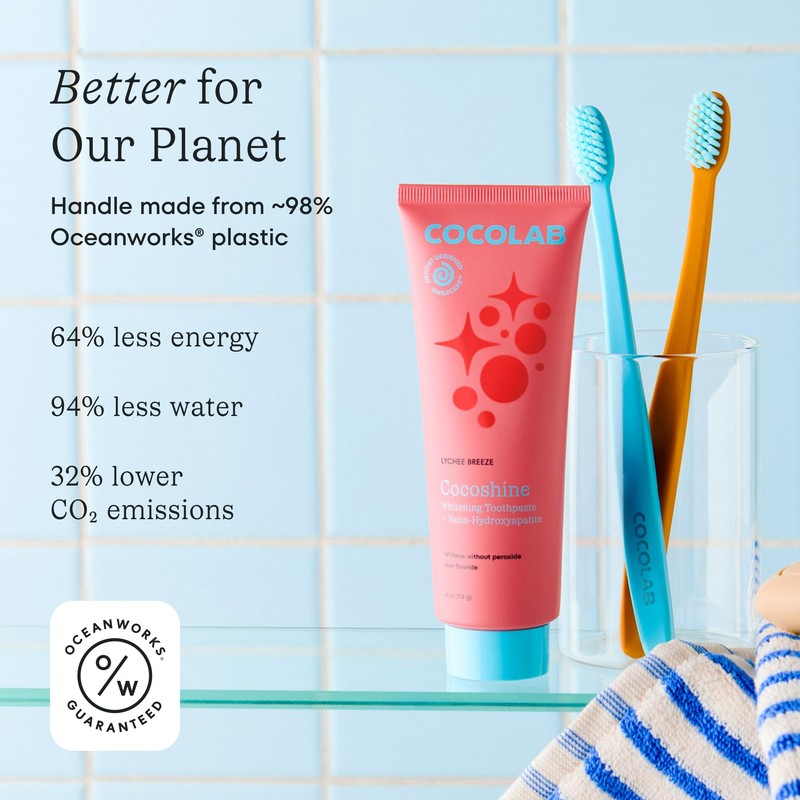 Cocobrush Ultra Soft Toothbrush by Cocolab, Compact Head Bristles for