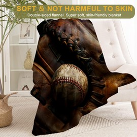 ainori - Manta de béisbol clásico, ultra suave, forro polar, ligeras y retro, para sofá o habitación de juegos, decoración moderna, regalos para hombres y niños, 50 x 60 pulgadas