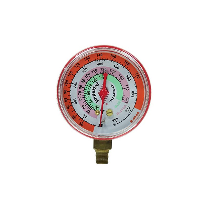 Imperial Tool 422-CR Replacement Gauge, High Side, Red