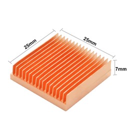 2Pcs Pure Copper Heatsink 0.98" x 0.98" x 0.28" / 25mm x 25mm x 7mm Skiving Fin Heat Sink Cooling for Electronic CHIP IC MOS Heat dissipation