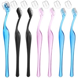 Eyebrow Razor Mini Eyebrow Razor Trimmer Female Face Shaver Lip Hair Remover with Precision Cover Small Eyebrows Shaver for Women Makeup Face Care Tools (Blue, Pink, Black)
