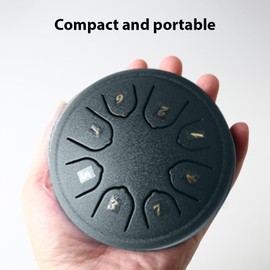 Steel Tongue Drum 4 Inch 8 Notes C Key Percussion Instrument Portable Balmy Drum with Drum Mallets for Meditation Yoga Beginners Majors Family Friends Christmas Gift Handpan Drum